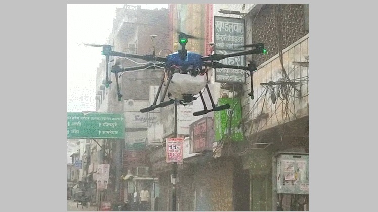 Drone deployed for COVID- Disinfection in Varanasi