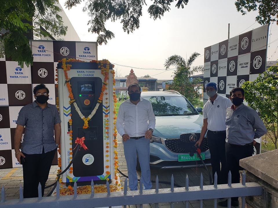 MG Motor, Tata Power inaugurate first superfast EV charging station in Nagpur