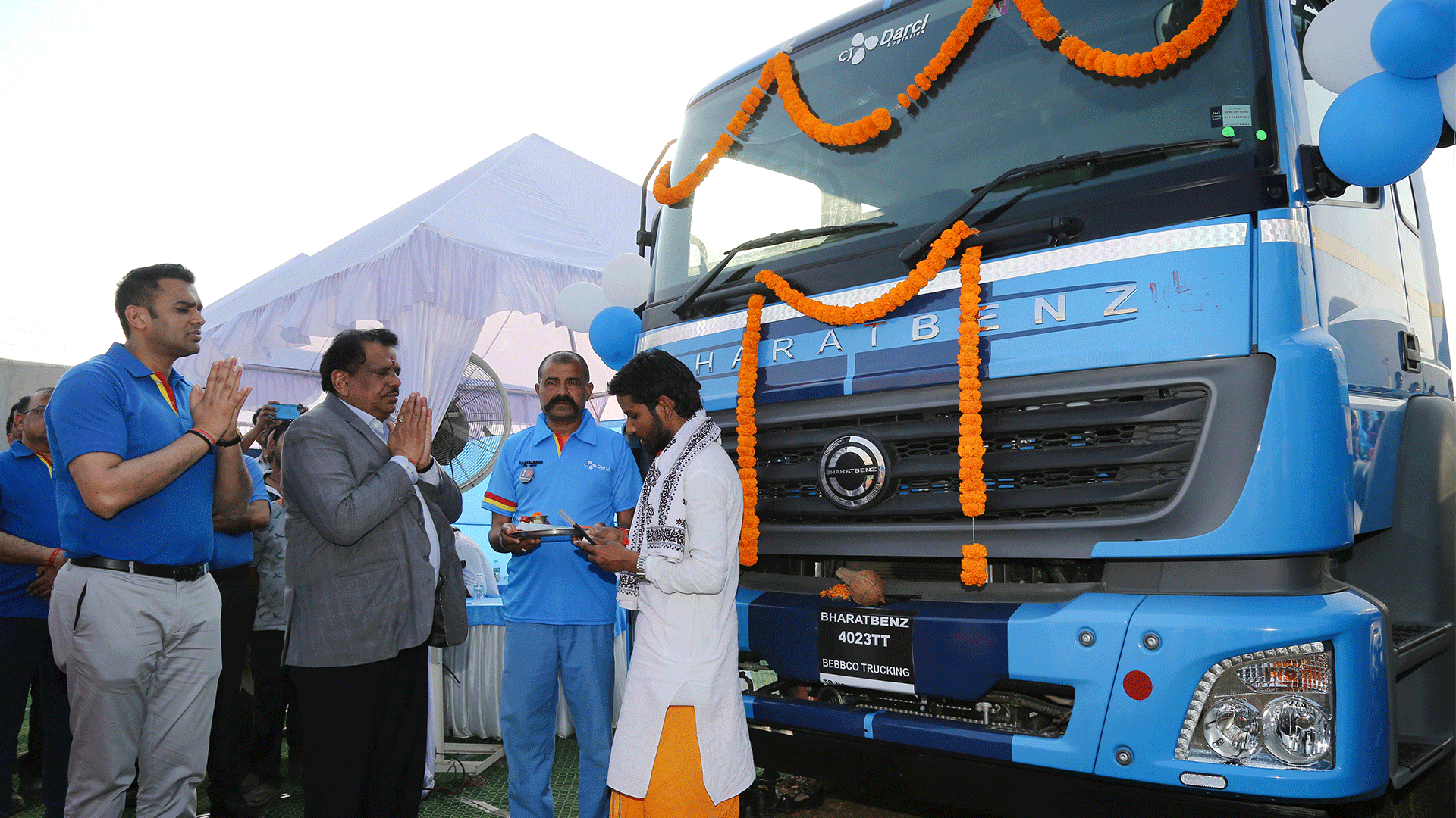 DICV delivers 120 BharatBenz trucks to CJ Darcl Logistics