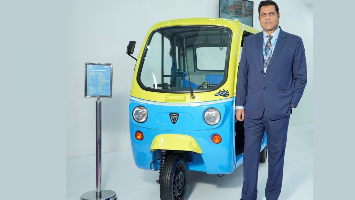 Hyder Khan, CEO, Godawari Electric Motors launches eBlu Rozee at Auto Expo 2023