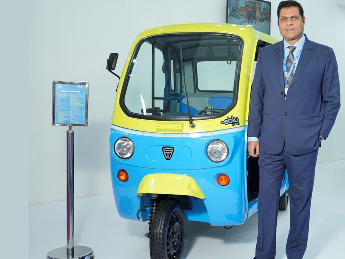 Hyder Khan, CEO, Godawari Electric Motors launches eBlu Rozee at Auto Expo 2023