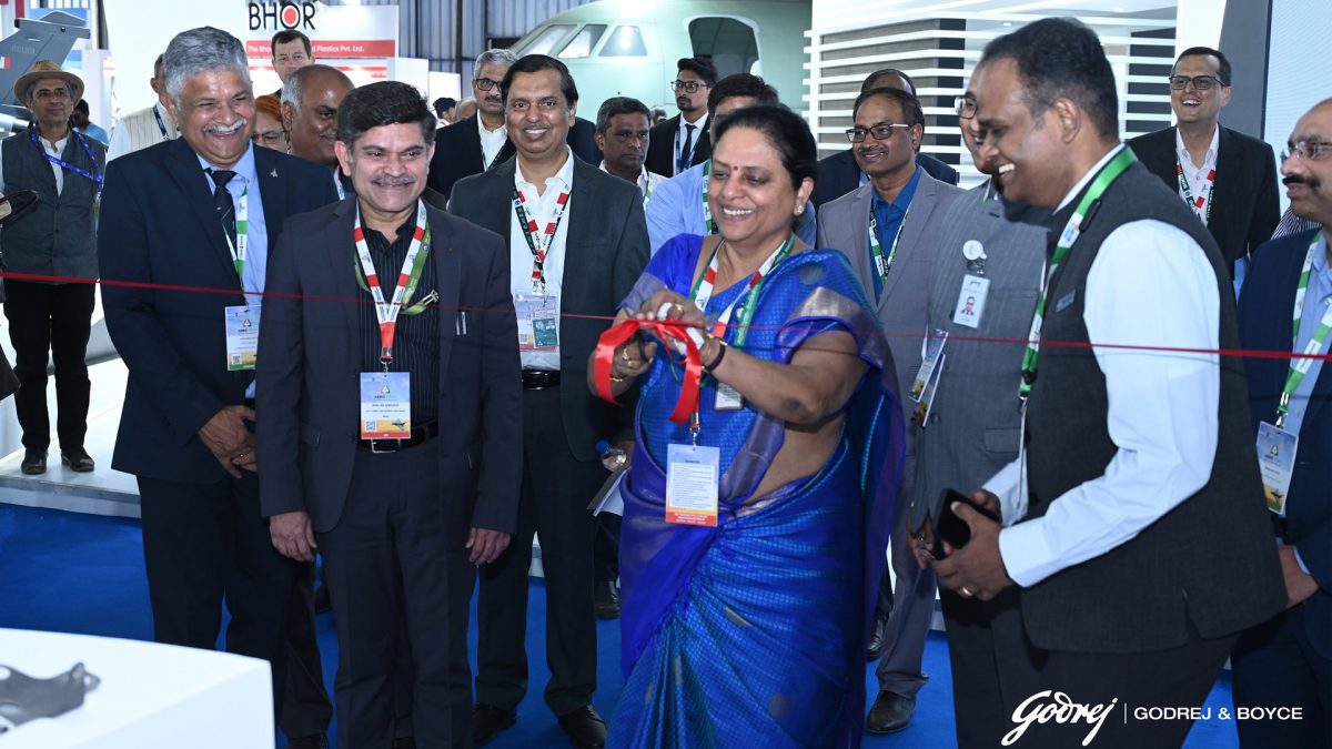 Dr Tessy Thomas inaugurates Godrej Aerospace stall