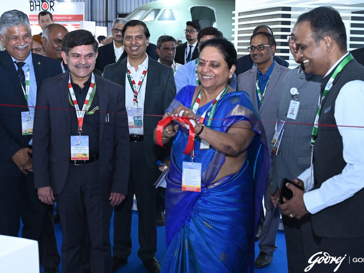 Dr Tessy Thomas inaugurates Godrej Aerospace stall