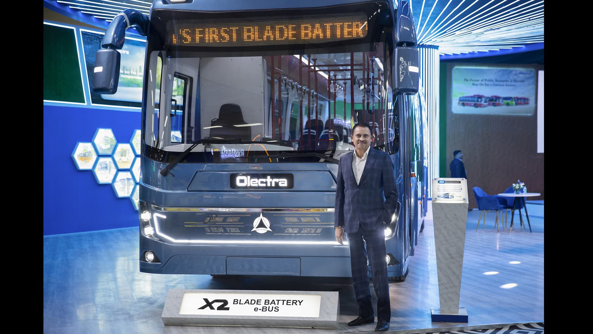 Olectra Greentech Launches Blade Battery Chassis & Redesigned Electric Buses at Bharat Mobility Global Expo 2025